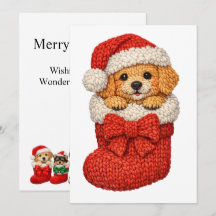 Weihnachtshund Winter gestrickt