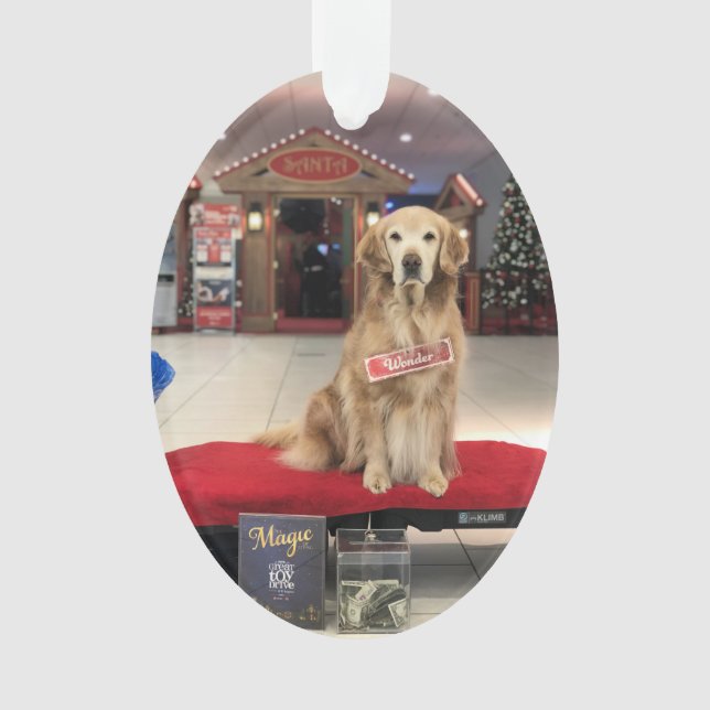Weihnachtshund - Wunder Ornament (Vorderseite)