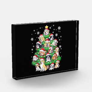 Weihnachtshundbaum - Niedliche Fröhliche Weihnacht Fotoblock