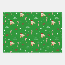 Weihnachtshunde Crab Candy Canes Geschenk Wrap Set Geschenkpapier Set