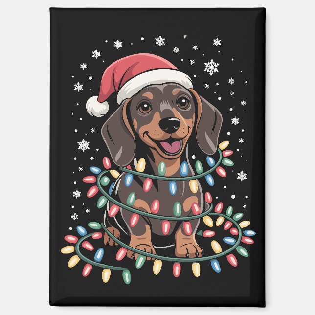 Weihnachtshunde Dackel Weihnachten Weihnachten Dac Magnet (Vorderseite)