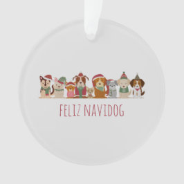 Weihnachtshunde Feliz Navidog Ornament