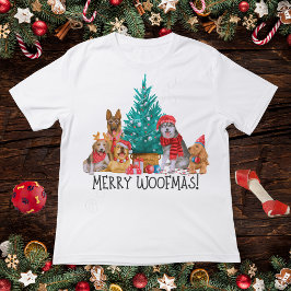 Weihnachtshunde, frohe Woofmas-T - Shirt