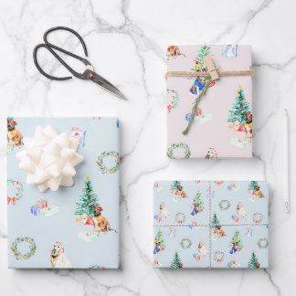 Weihnachtshunde Geschenkpapier Set