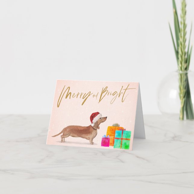 Weihnachtshunde gibt Merry Bright Card Karte (Vorderseite)