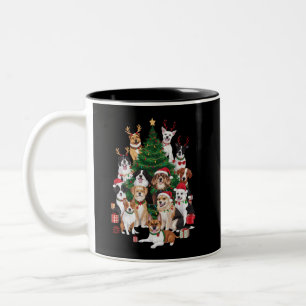 Weihnachtshunde Hunde Liebhaber Urlaub Hunde Mama Zweifarbige Tasse