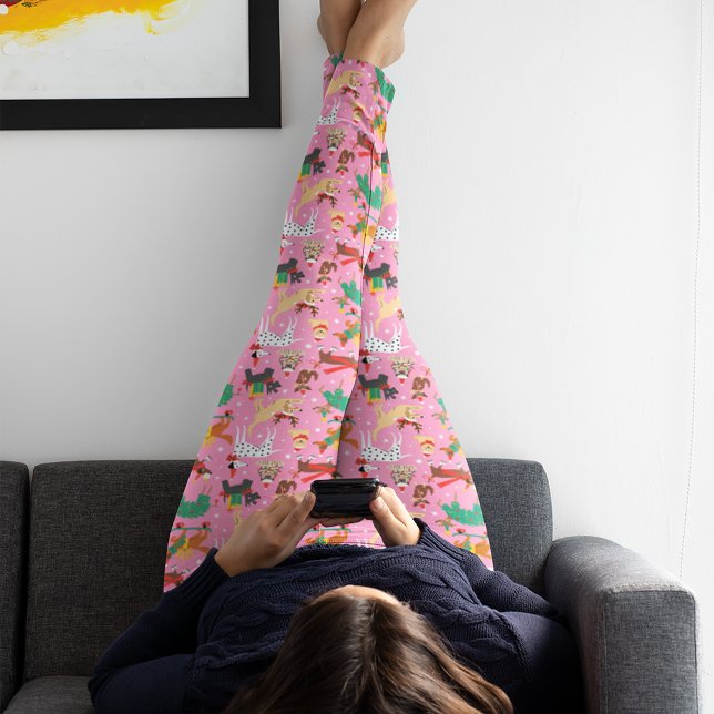 Weihnachtshunde im Outfits Muster Leggings (Person wearing leggings)