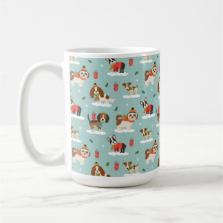 Weihnachtshunde in Cosy Scarves Muster Kaffeetasse