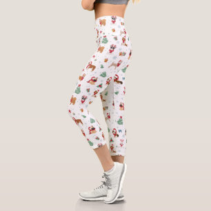 Weihnachtshunde in Weihnachtszubehör Capri Leggings