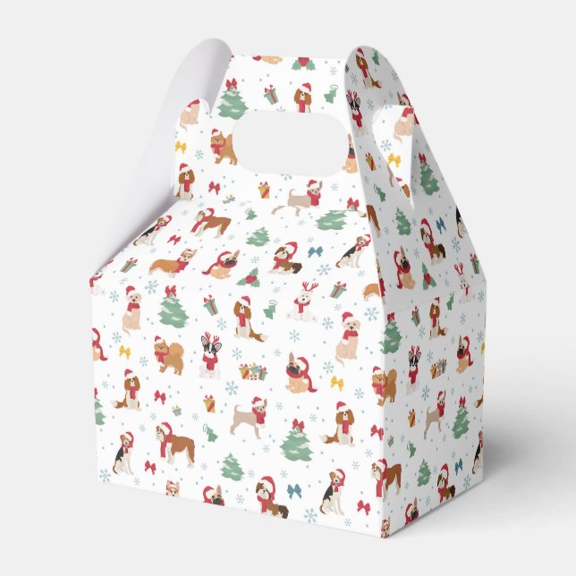 Weihnachtshunde in Weihnachtszubehör Geschenkschachtel (Vorderseite)