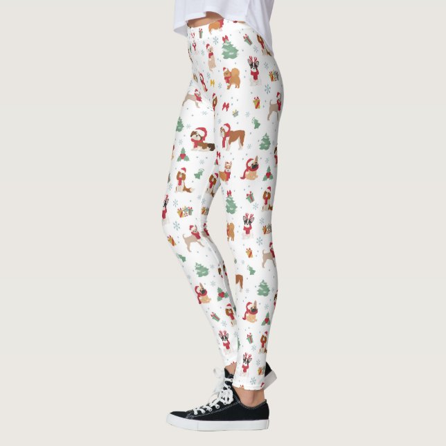 Weihnachtshunde in Weihnachtszubehör Leggings (Links)