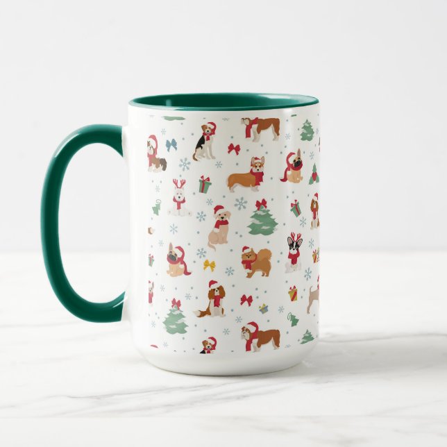 Weihnachtshunde in Weihnachtszubehör Tasse (Links)