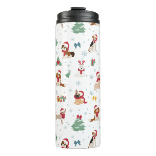 Weihnachtshunde in Weihnachtszubehör Thermosbecher