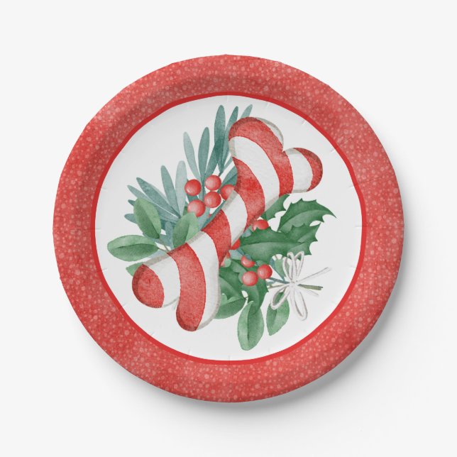 Weihnachtshunde Knochen Papierplatte Pappteller (Vorderseite)