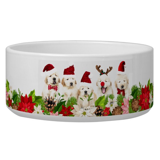 Weihnachtshunde Napf (Christmas Red Hats Doggie Bowl!)