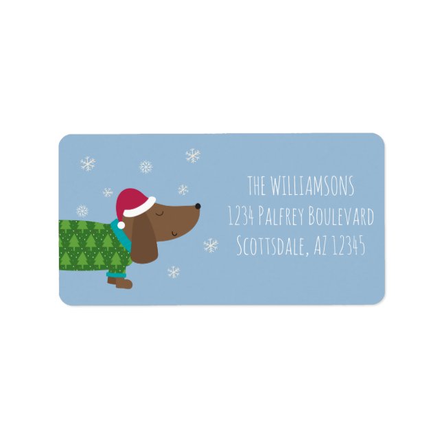 Weihnachtshunde-Rücksendeadresse-Etikett Adressaufkleber (Vorne)