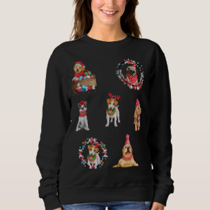 Weihnachtshunde Sticker Pack Pitbull Golden Mops Sweatshirt