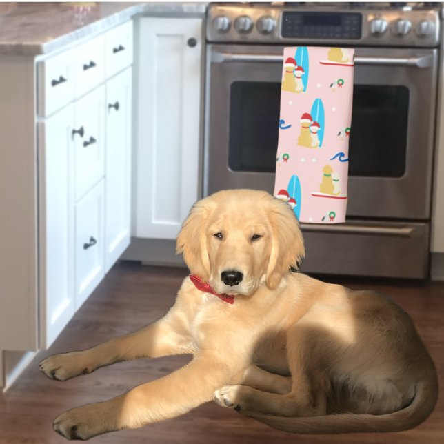 Weihnachtshunde surfen mit Seagulls Küchentuch (Von Creator hochgeladen)