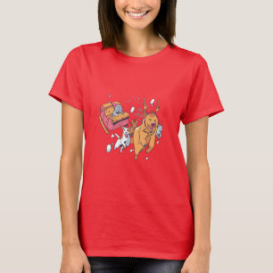 Weihnachtshunde und Katzenschalen T-Shirt