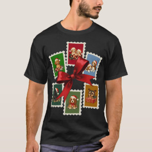 Weihnachtshunde Welpen Briefmarkensammlung T-Shirt