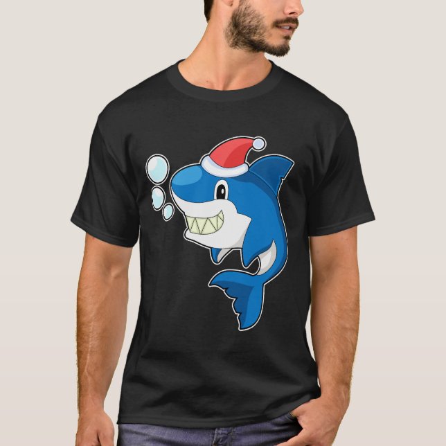 Weihnachtshut von Shark T-Shirt (Vorderseite)