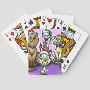 Weihnachtshüte für Katzen Spielkarten