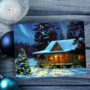 Weihnachtshütte Feiertagspostkarte