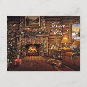 Weihnachtshütte Feiertagspostkarte
