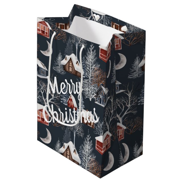 Weihnachtshütte Mittlere Geschenktüte (Vorderseite Schrägansicht)