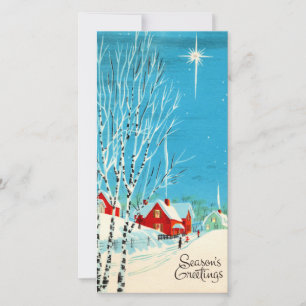 Weihnachtshütte Vintage Feiertagskarte