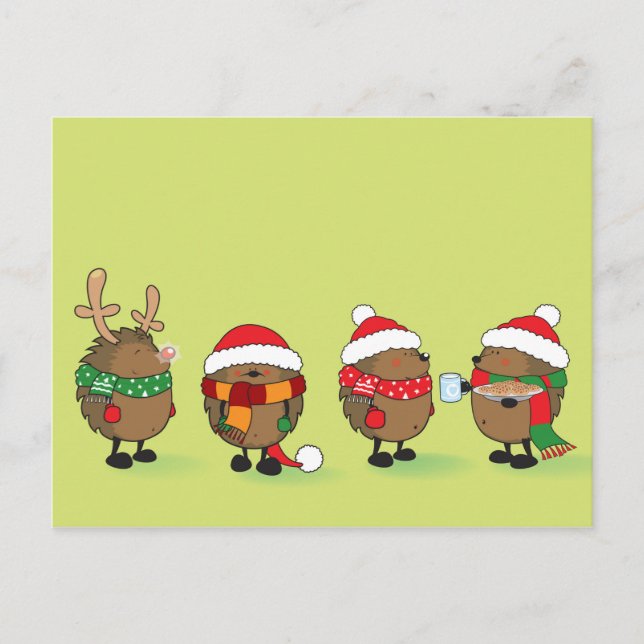WeihnachtsIgel Feiertagspostkarte (Vorderseite)