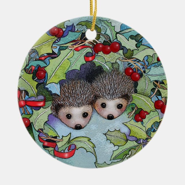 WeihnachtsIgels-Verzierung Keramikornament (Vorne)