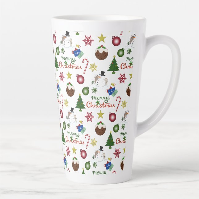WeihnachtsIllustration Mix Wiederholung Muster Milchtasse (Rechts)