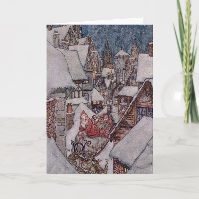 Weihnachtsillustrationen Feiertagskarte (Vorderseite)