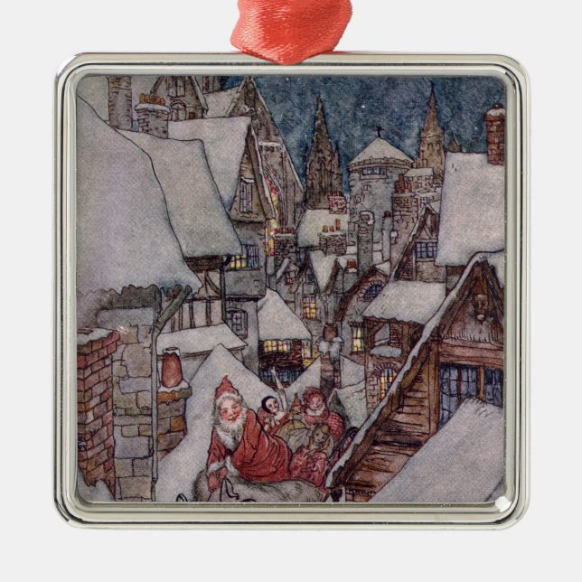 Weihnachtsillustrationen Silbernes Ornament (Vorne)