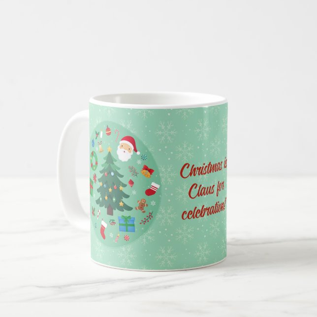 Weihnachtsillustrationen Weihnachtsfeier Kaffeetasse (Vorderseite Links)