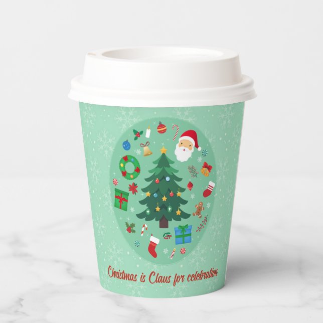 Weihnachtsillustrationen Weihnachtsfeier Pappbecher (Rückseite)