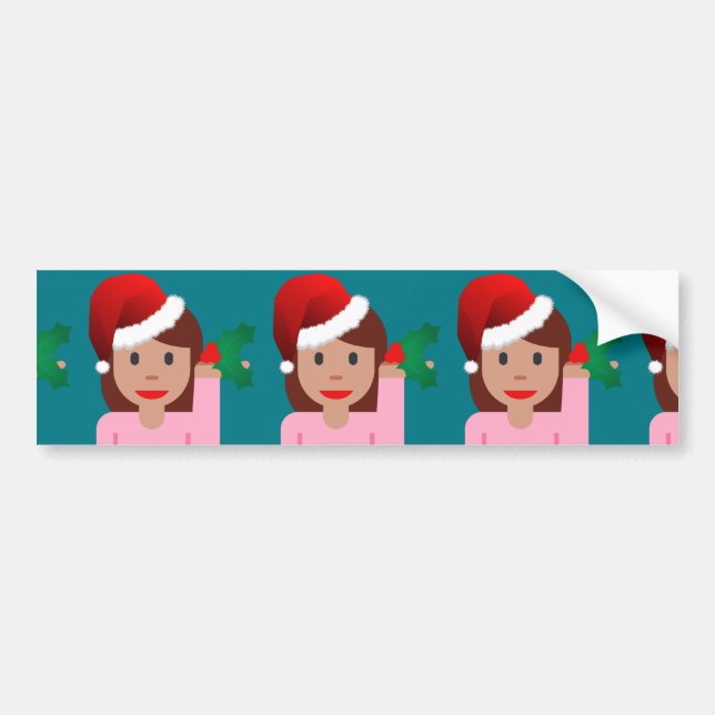 Weihnachtsinformationsmädchen Emoji Autoaufkleber (Vorne)