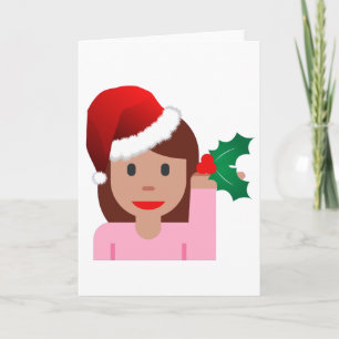 Weihnachtsinformationsmädchen Emoji Feiertagskarte