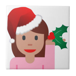 Weihnachtsinformationsmädchen-Emoji Fliese