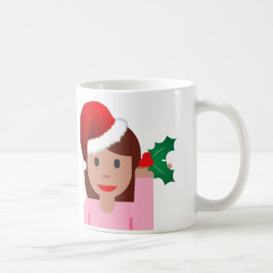 Weihnachtsinformationsmädchen Emoji Kaffeetasse