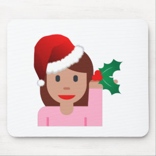 Weihnachtsinformationsmädchen Emoji Mousepad