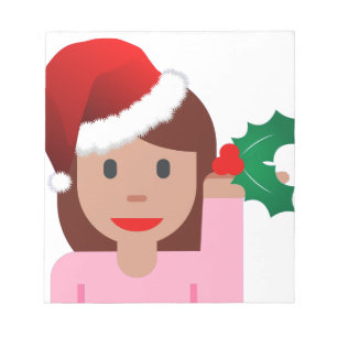Weihnachtsinformationsmädchen Emoji Notizblock