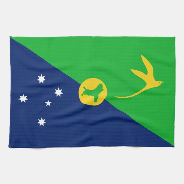 Weihnachtsinsel-Flagge Geschirrtuch (Horizontal)