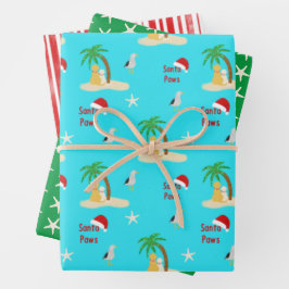 Weihnachtsinsel Hunde Geschenkgutscheine Set von 3 Geschenkpapier Set