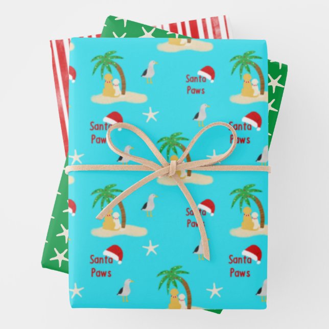 Weihnachtsinsel Hunde Geschenkgutscheine Set von 3 Geschenkpapier Set (Beispiel)