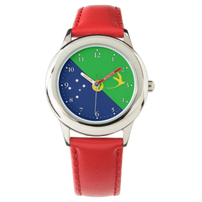 Weihnachtsinselflagge Armbanduhr (Vorderseite)