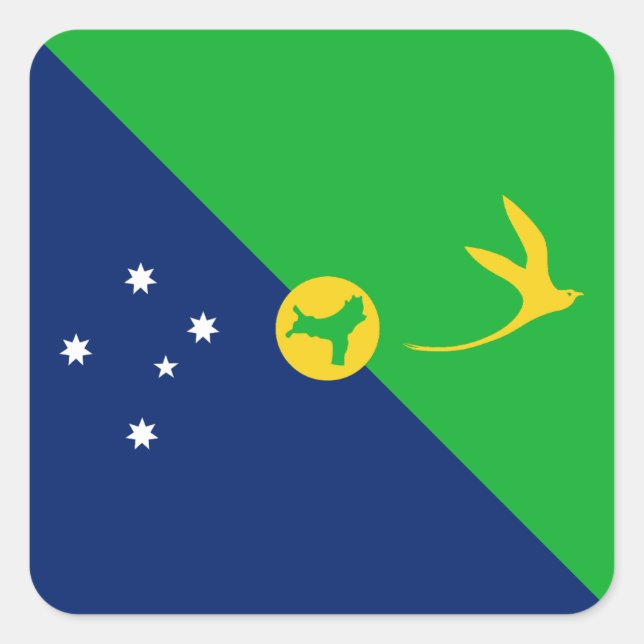 Weihnachtsinselflagge Quadratischer Aufkleber (Vorderseite)