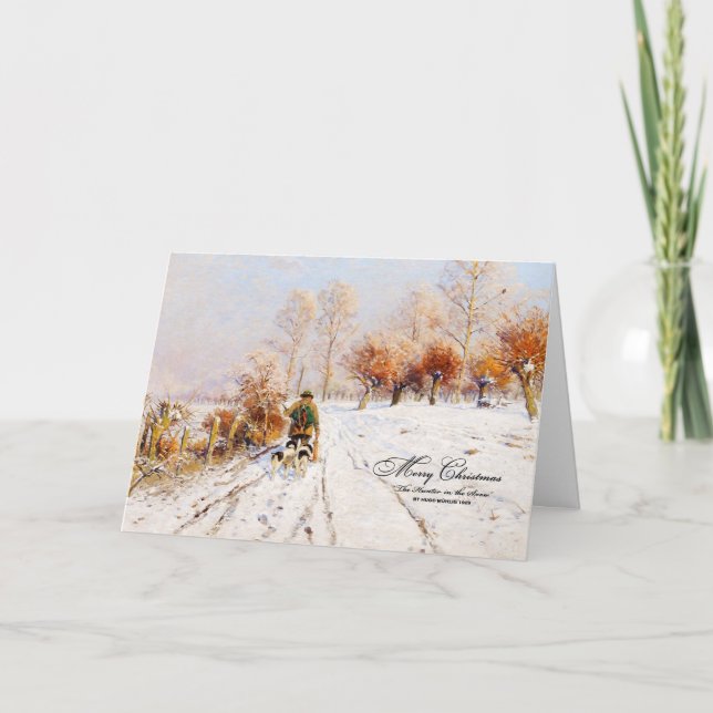 Weihnachtsjäger Winter Szene Feiertagskarte (Vorderseite)