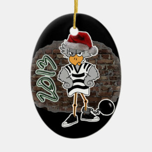 Weihnachtsjailbird-Verzierung Keramikornament